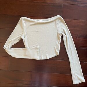 Garage cropped wide neck top